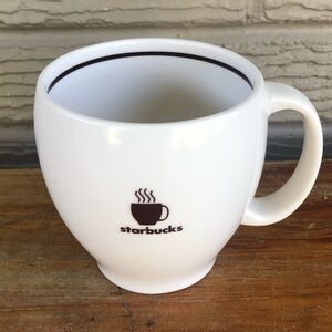 Starbucks 2004 Abbey Brown Band Inside Rim & Steaming Cup Graphic Coffee Mug